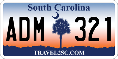 SC license plate ADM321