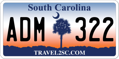 SC license plate ADM322
