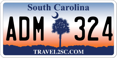 SC license plate ADM324