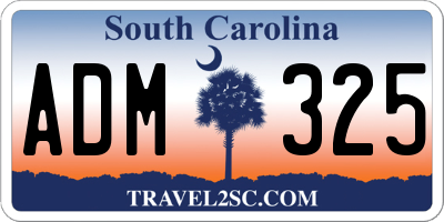 SC license plate ADM325