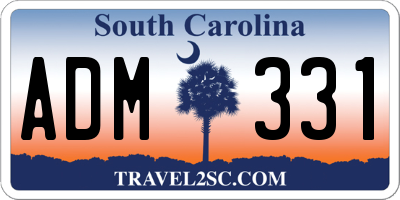 SC license plate ADM331