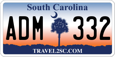 SC license plate ADM332