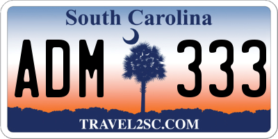 SC license plate ADM333