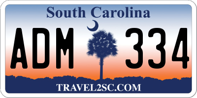 SC license plate ADM334