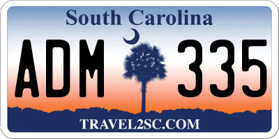 SC license plate ADM335