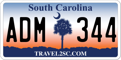 SC license plate ADM344