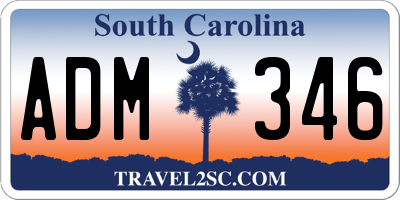 SC license plate ADM346