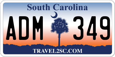 SC license plate ADM349
