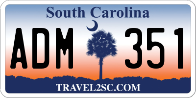 SC license plate ADM351