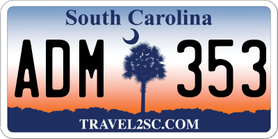 SC license plate ADM353