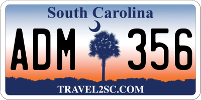 SC license plate ADM356