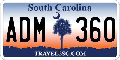 SC license plate ADM360