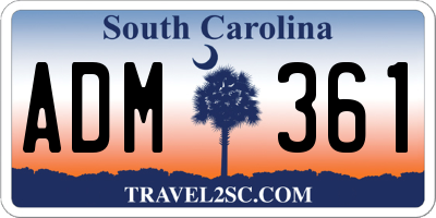 SC license plate ADM361