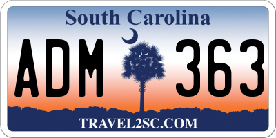SC license plate ADM363