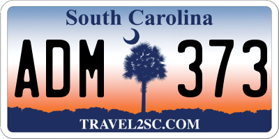 SC license plate ADM373