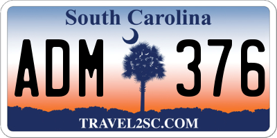 SC license plate ADM376
