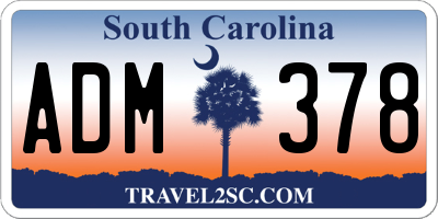 SC license plate ADM378