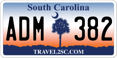 SC license plate ADM382