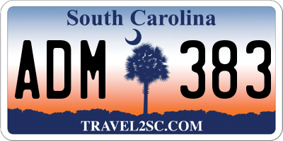 SC license plate ADM383