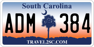 SC license plate ADM384