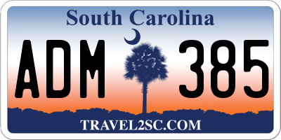 SC license plate ADM385