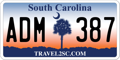 SC license plate ADM387