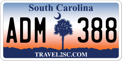 SC license plate ADM388