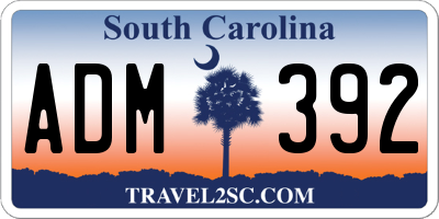 SC license plate ADM392