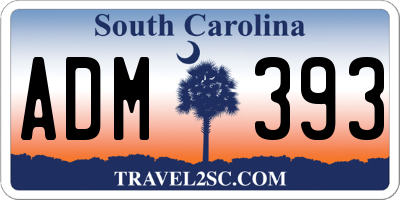 SC license plate ADM393