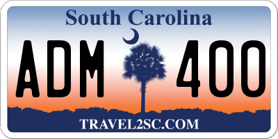 SC license plate ADM400