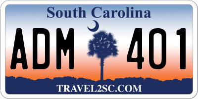 SC license plate ADM401
