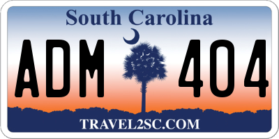 SC license plate ADM404