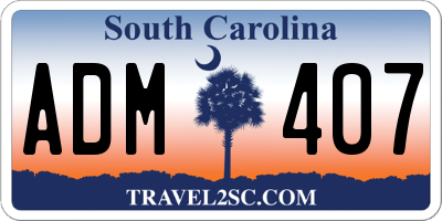 SC license plate ADM407