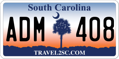 SC license plate ADM408