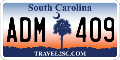 SC license plate ADM409