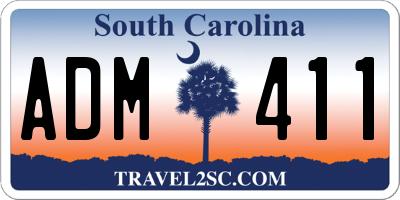 SC license plate ADM411