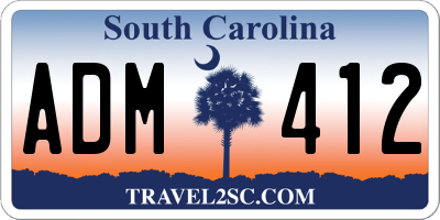 SC license plate ADM412