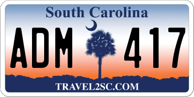 SC license plate ADM417