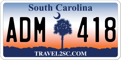 SC license plate ADM418