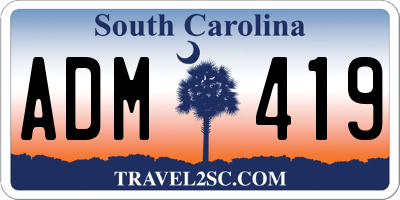 SC license plate ADM419