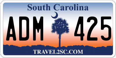 SC license plate ADM425