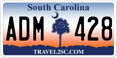 SC license plate ADM428