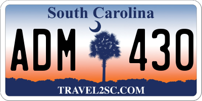 SC license plate ADM430