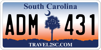 SC license plate ADM431
