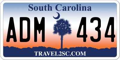 SC license plate ADM434