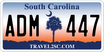 SC license plate ADM447