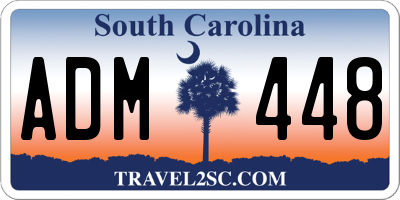 SC license plate ADM448