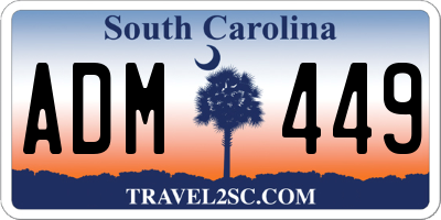 SC license plate ADM449