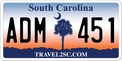 SC license plate ADM451