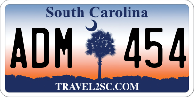 SC license plate ADM454